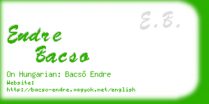 endre bacso business card